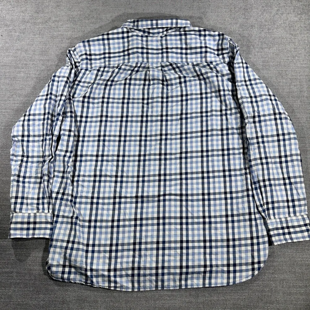 The North Face Button Up Mens XL Blue Gingham Plaid Excellent Long Sleeve Shirt